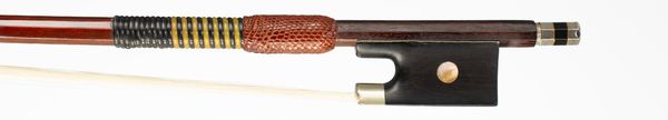A nickel-mounted viola bow, unbranded