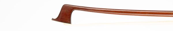 A nickel-mounted viola bow, unbranded