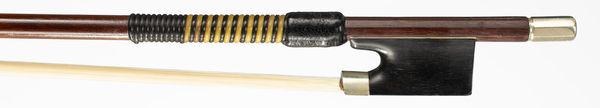 A nickel-mounted violin bow, unbranded