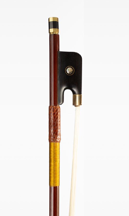 A nickel-mounted cello bow, ubranded