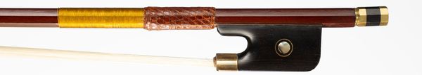 A nickel-mounted cello bow, ubranded
