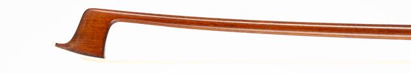 A nickel-mounted violin bow, branded Aier Schaeffer Brasil