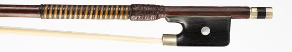 A nickel-mounted violin bow, unbranded