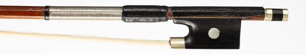 A nickel-mounted violin bow, unbranded