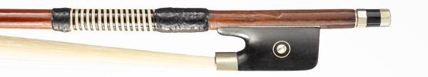 A nickel-mounted viola bow, unbranded