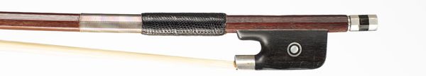 A silver-mounted viola bow, branded Emill Duprel [?]