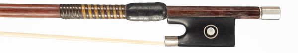 A silver-mounted violin bow branded, W. E Hill & sons