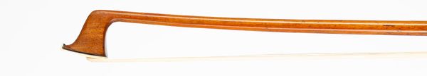 A nickel-mounted violin bow, unbranded