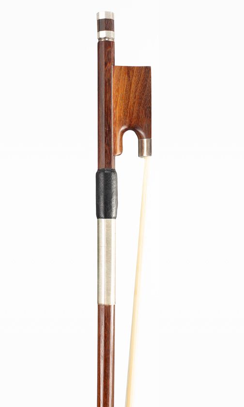 A silver-mounted violin bow, unbranded
