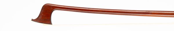 A silver-mounted violin bow, branded Albert Nurnberger