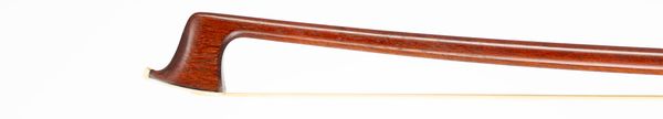 A silver-mounted viola bow, branded Christian Suss