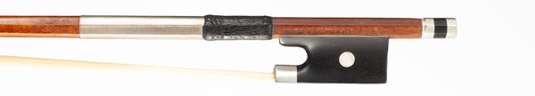 A silver-mounted violin bow, branded CH Husson A Paris