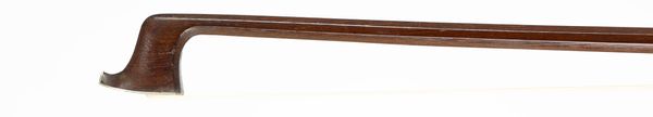 A nickel-mounted violin bow, unbranded