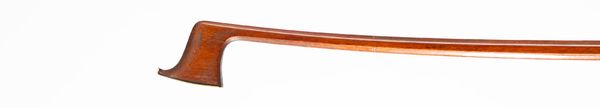 A nickel-mounted violin bow, branded FR. Wunderlich Leipzig