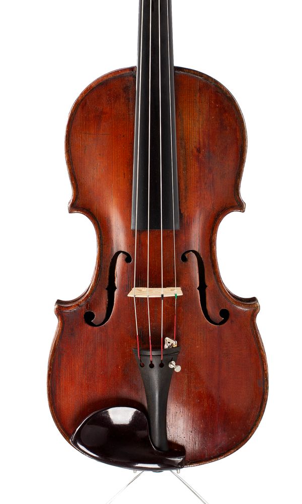 A violin, labelled Nicolaus Amatius...