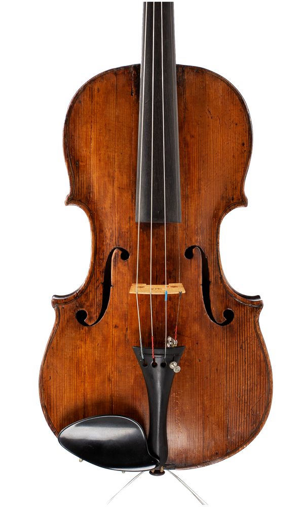 A violin, labelled Nicolaus Duclos, Barcellonna