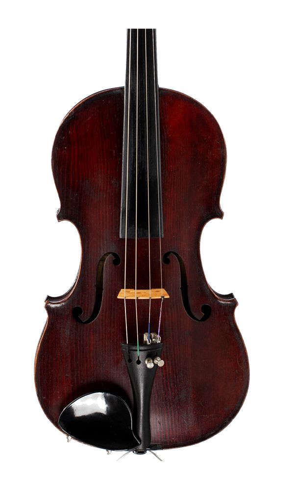 A small violin, labelled Phebe