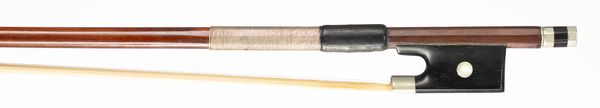 A nickel-mounted violin bow, unbranded