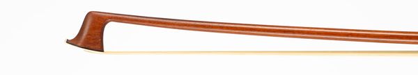 A nickel-mounted violin bow, branded C. Simonin