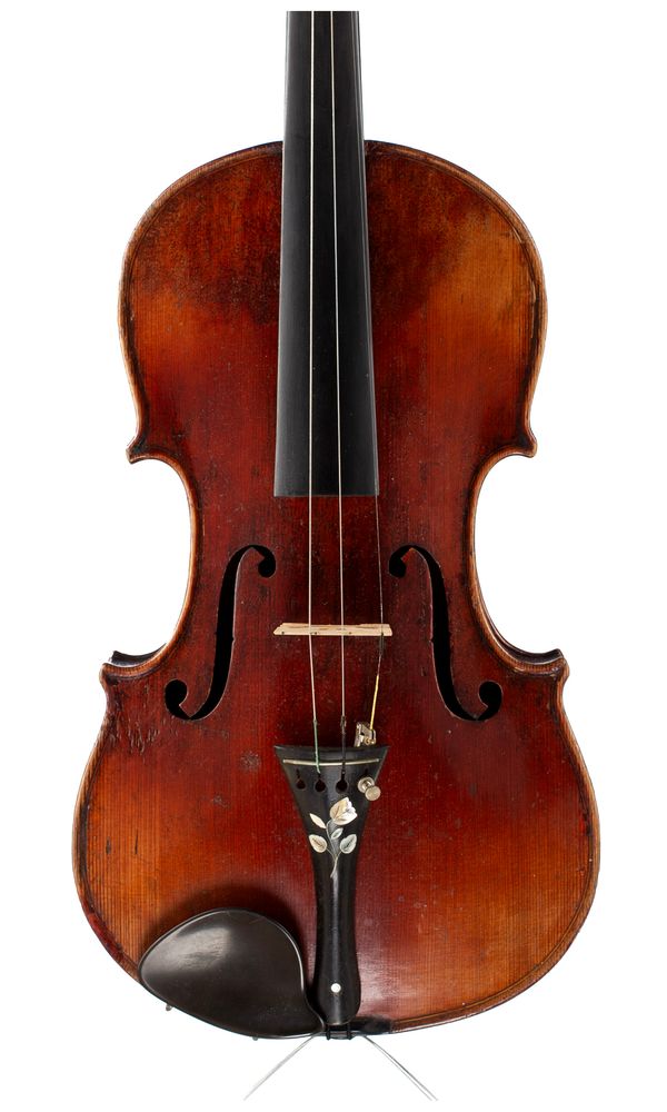 A violin, labelled Antonius Stradiuarius Cremonensis