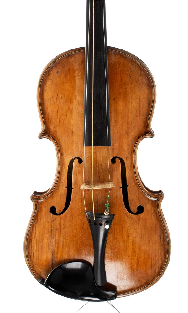 A violin, labelled J. D. Foxton, Leeds, 1890
