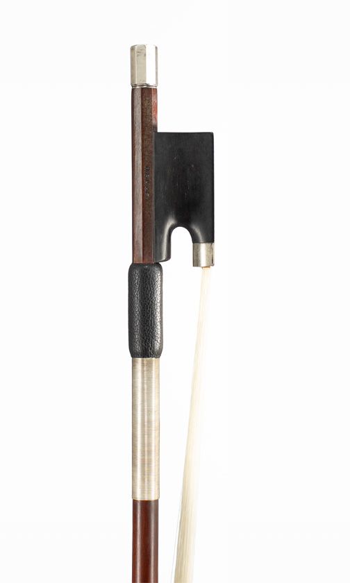 A silver-mounted violin bow by W. E. Hill & Sons, London