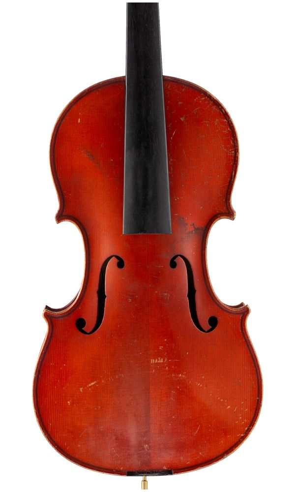 A violin, labelled Martin Fuguer, Schonbach 1929