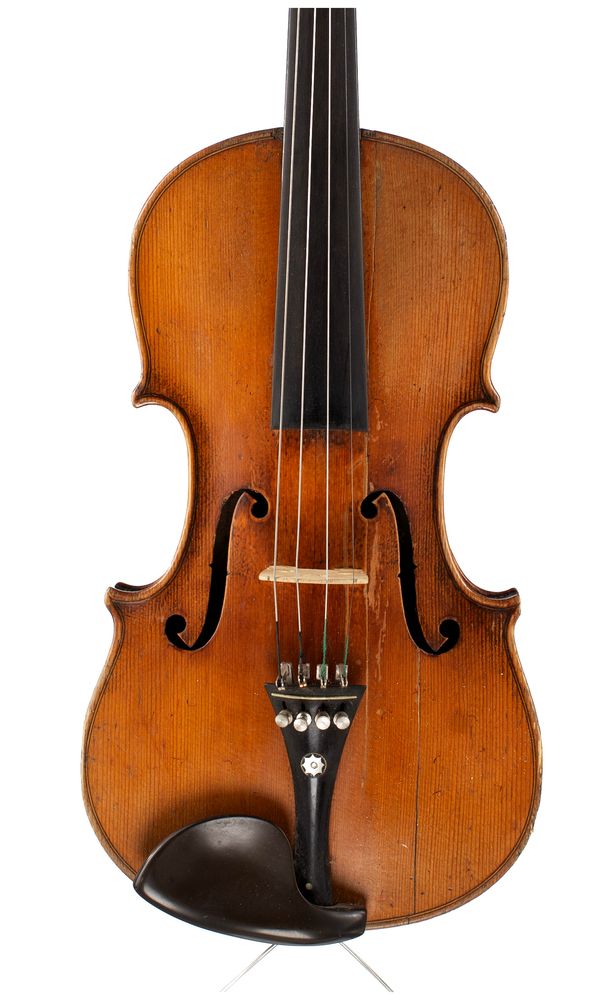 A violin, labelled Vuillaume