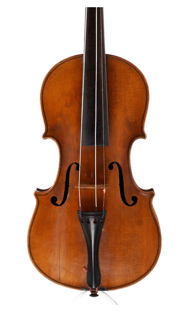 A three-quarter sized violin, labelled Karl Goll