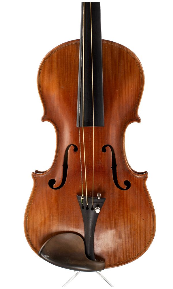 A violin, labelled Vuillaume