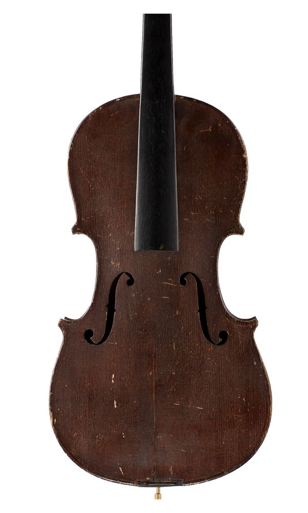 A three-quarter sized violin, labelled GRS