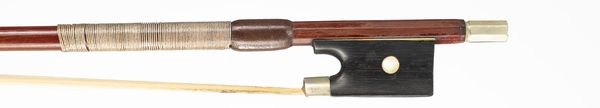 A nickel-mounted violin bow, unbranded