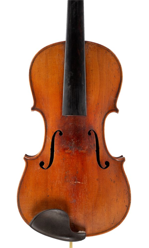 A violin, labelled Jacobus Stainer