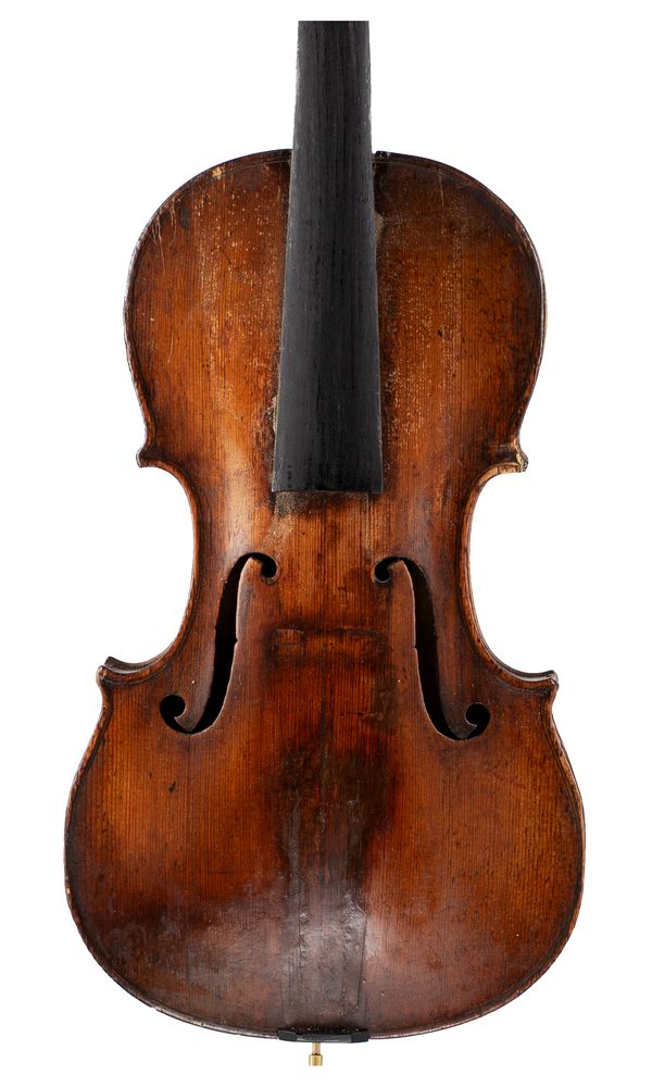 A violin, labelled Guarnerius