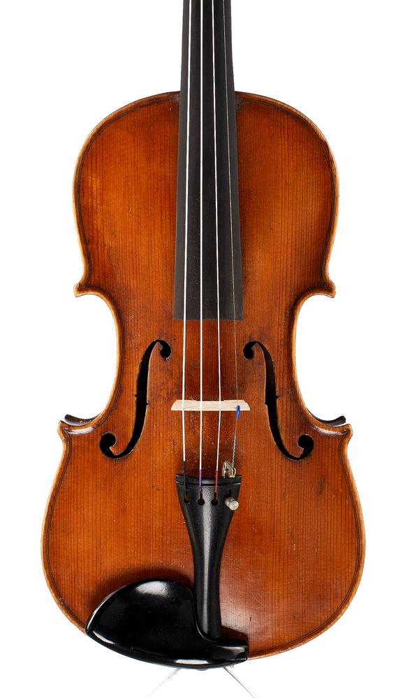 A violin, labelled Nicolaus Amati