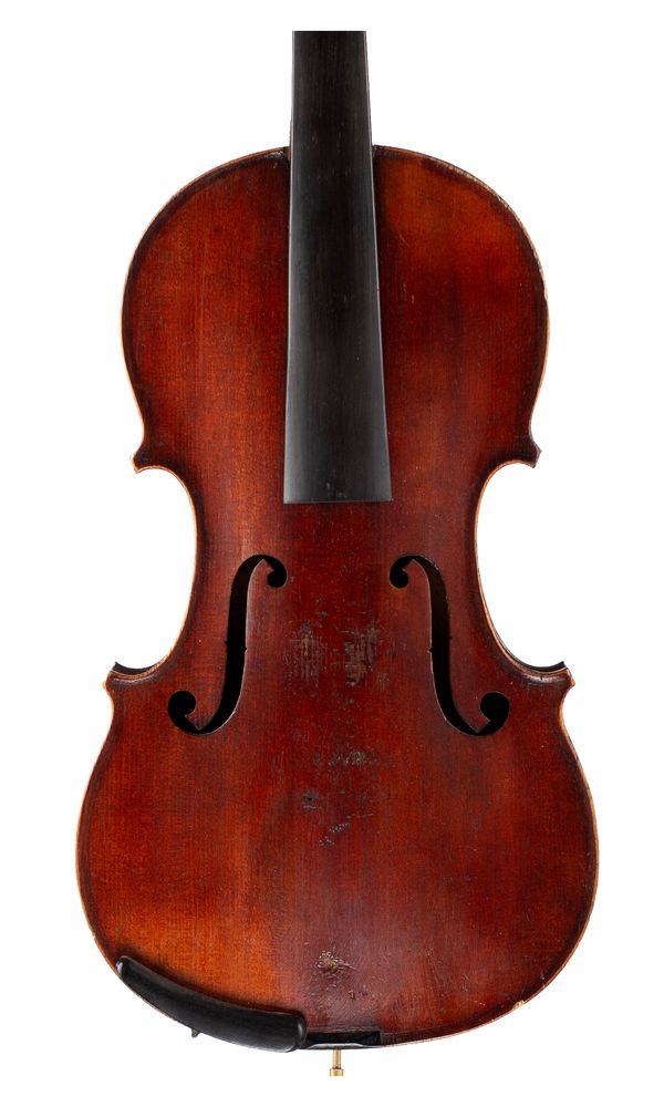A violin, labelled Medio-Fino