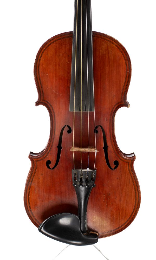 A violin, labelled AM, Copy of Gio. Paolo Maggini Fecit Dresdae