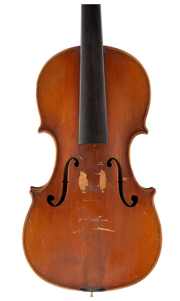A violin, labelled Copie de Antoniust Stradiuarius...