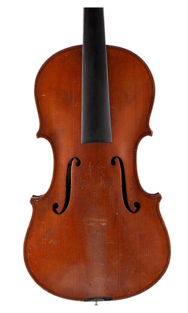 A violin, labelled Sold by Thomas Craig
