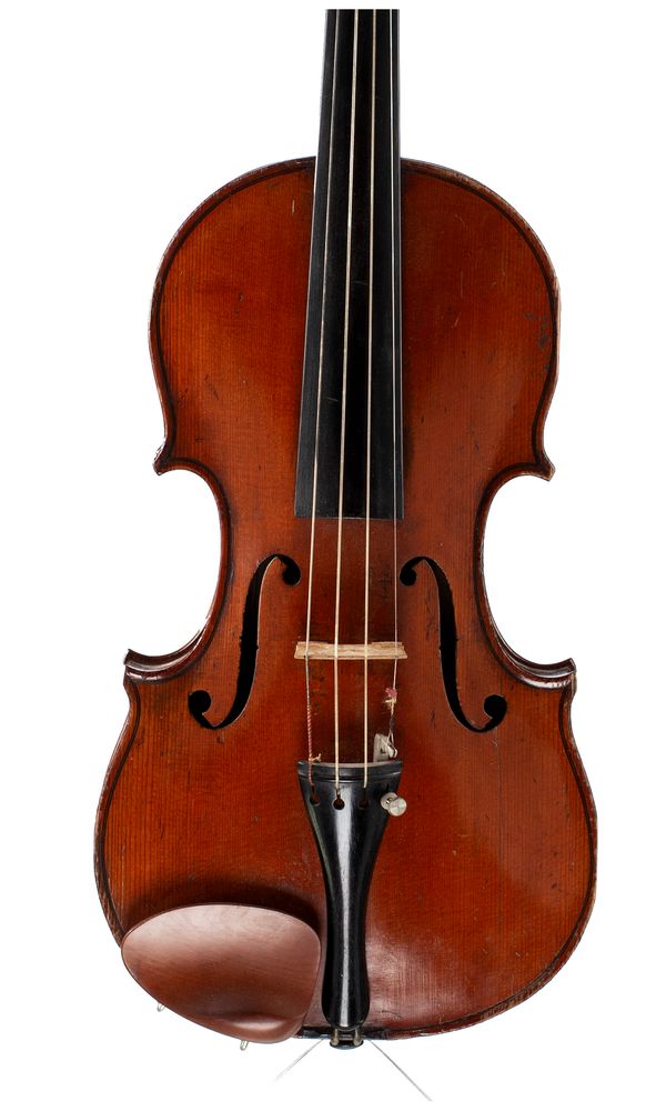 A violin, labelled Francis Palliot