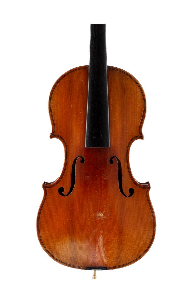 A half-sized violin, labelled Antonius Stradiuarius