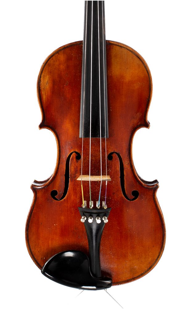 A violin, labelled Jean Morlot