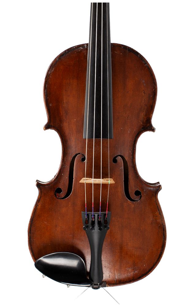 A violin, labelled Cahusac