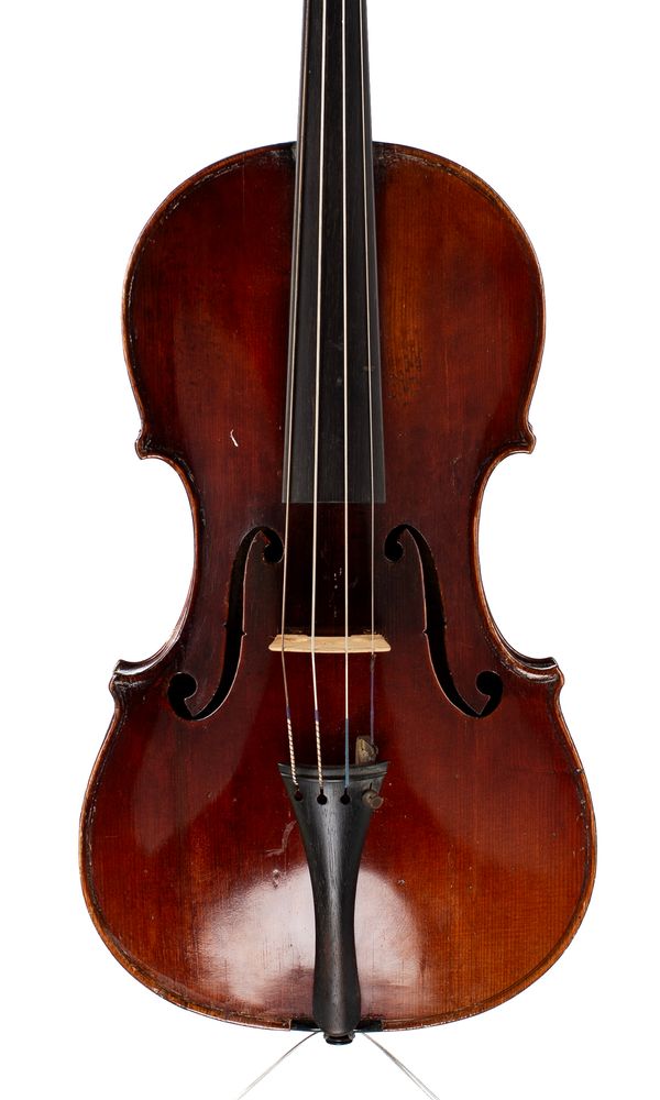 A violin, labelled Gerard-J Deleplanque