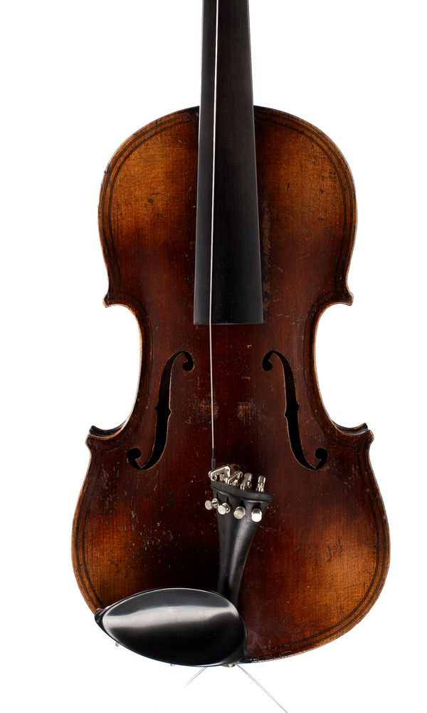 A violin, labelled Giovan Paolo Maggini