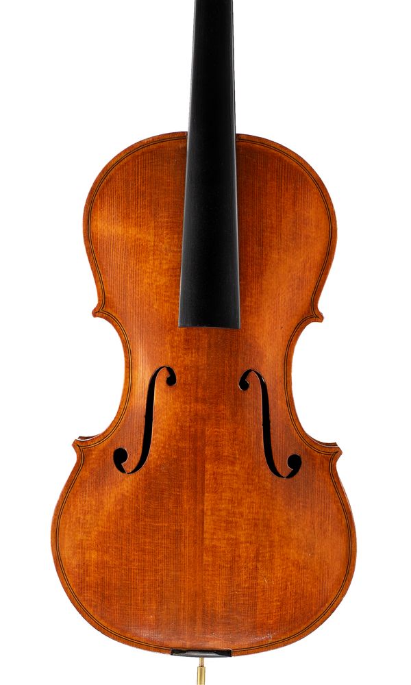 A violin, branded D Johnstone [at button]