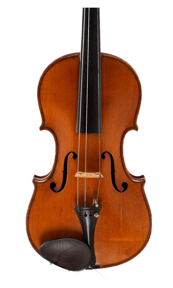 A three-quarter sized violin, unlabelled