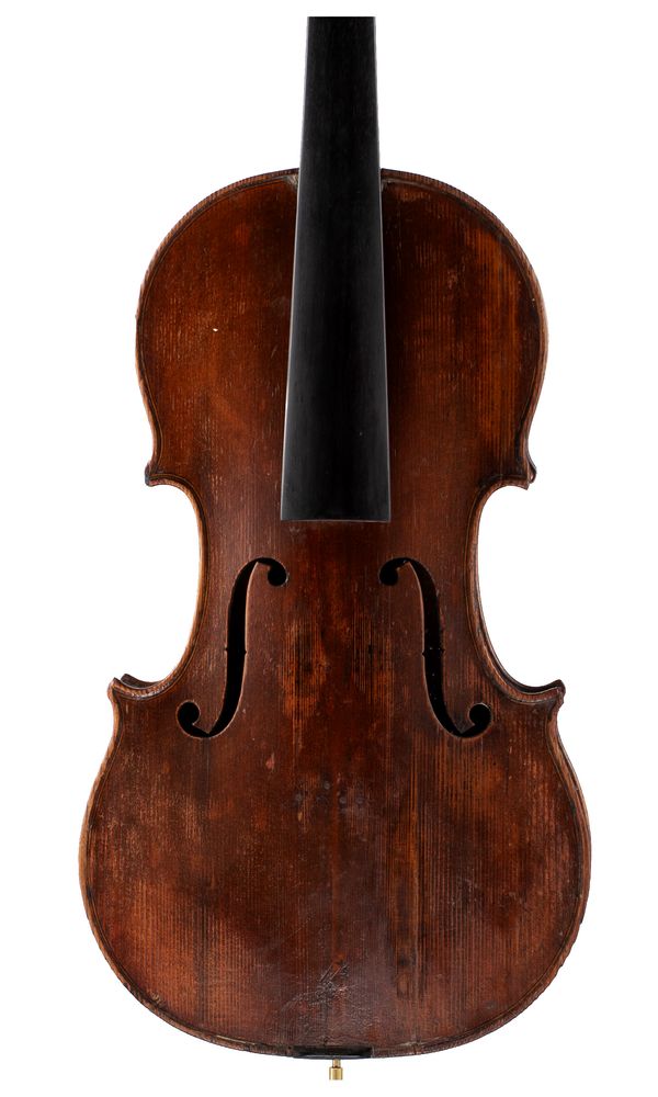 A violin, labelled illegibly