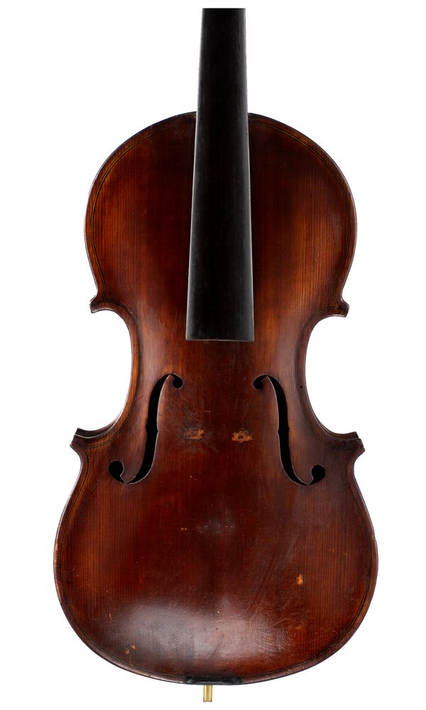 A violin, labelled ...Mc Iver