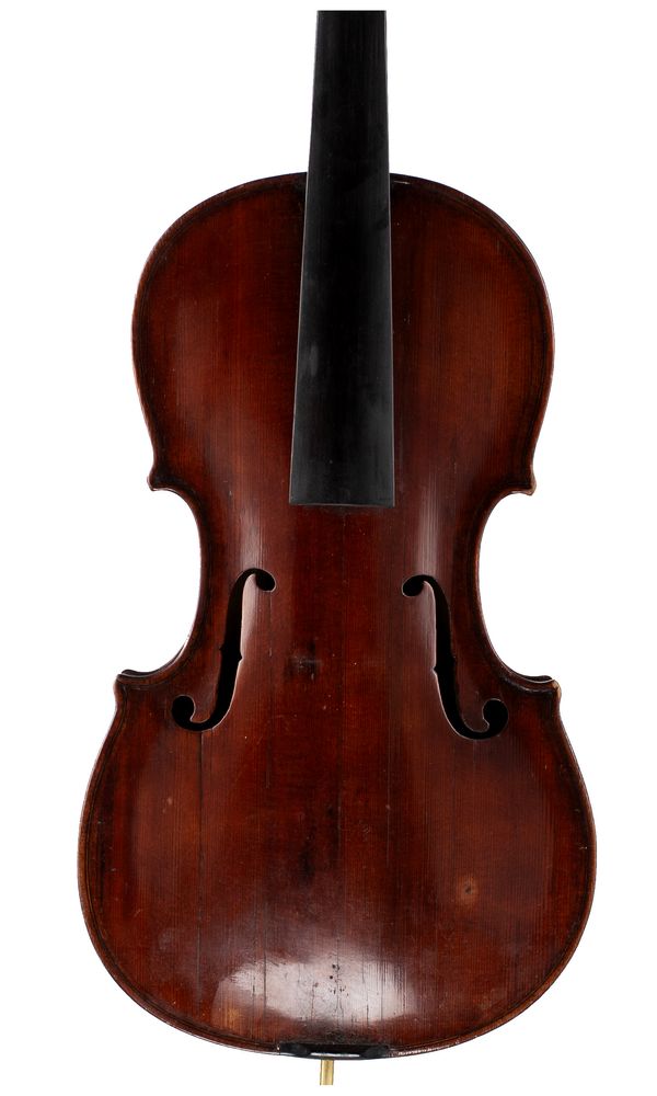 A violin, labelled Adolf Pfretzschner